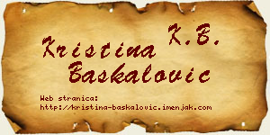 Kristina Baškalović vizit kartica